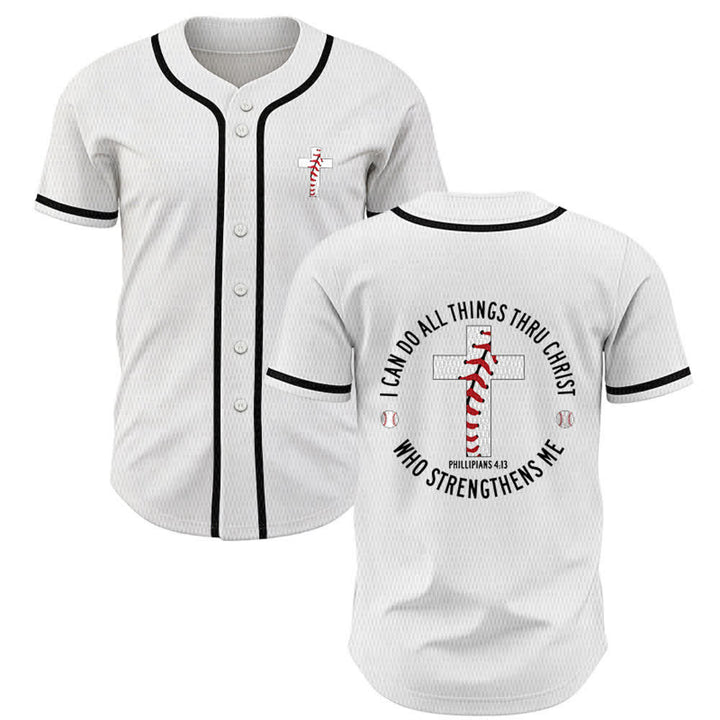 Christianartworkshop Philipper 4:13 Ich kann alles tun Unisex-Baseballtrikot - Weiß - 5XL - image 7