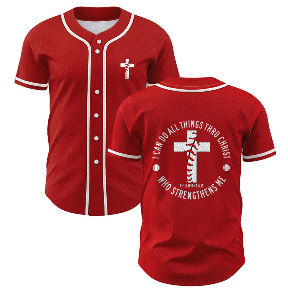 Christianartworkshop Philipper 4:13 Ich kann alles tun Unisex-Baseballtrikot - Rot - 5XL - image 21