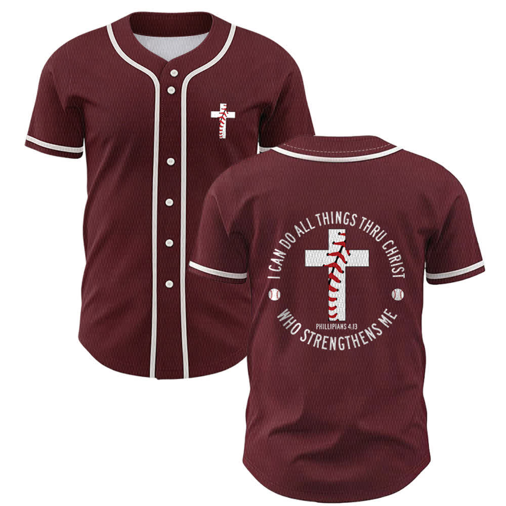 Christianartworkshop Philipper 4:13 Ich kann alles tun Unisex-Baseballtrikot - Wein - 5XL - image 28