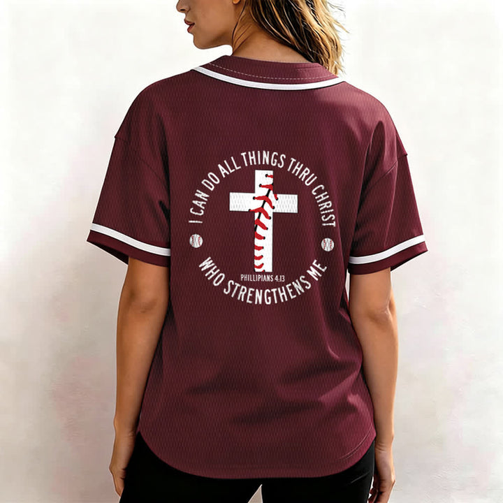 Christianartworkshop Philipper 4:13 Ich kann alles tun Unisex-Baseballtrikot - image 31