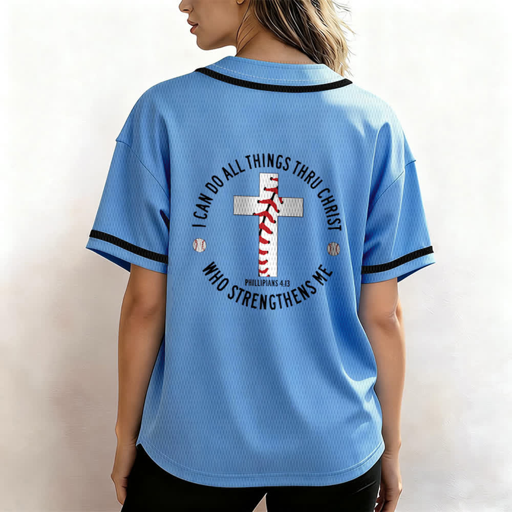 Christianartworkshop Philipper 4:13 Ich kann alles tun Unisex-Baseballtrikot - image 38