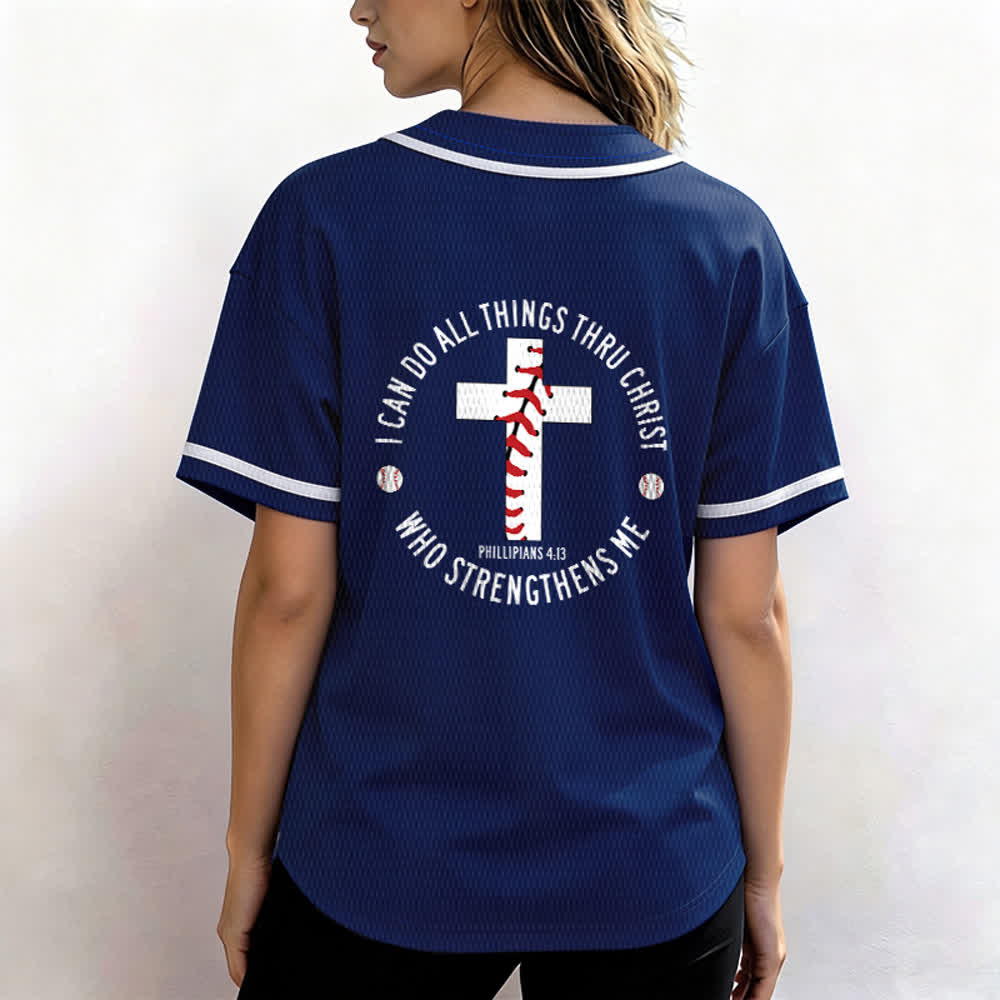 Christianartworkshop Philipper 4:13 Ich kann alles tun Unisex-Baseballtrikot - image 45
