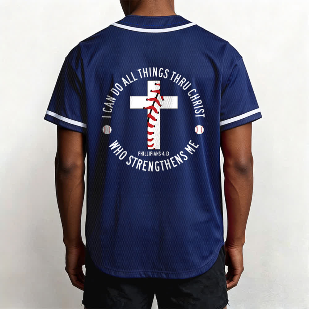Christianartworkshop Philipper 4:13 Ich kann alles tun Unisex-Baseballtrikot - image 47