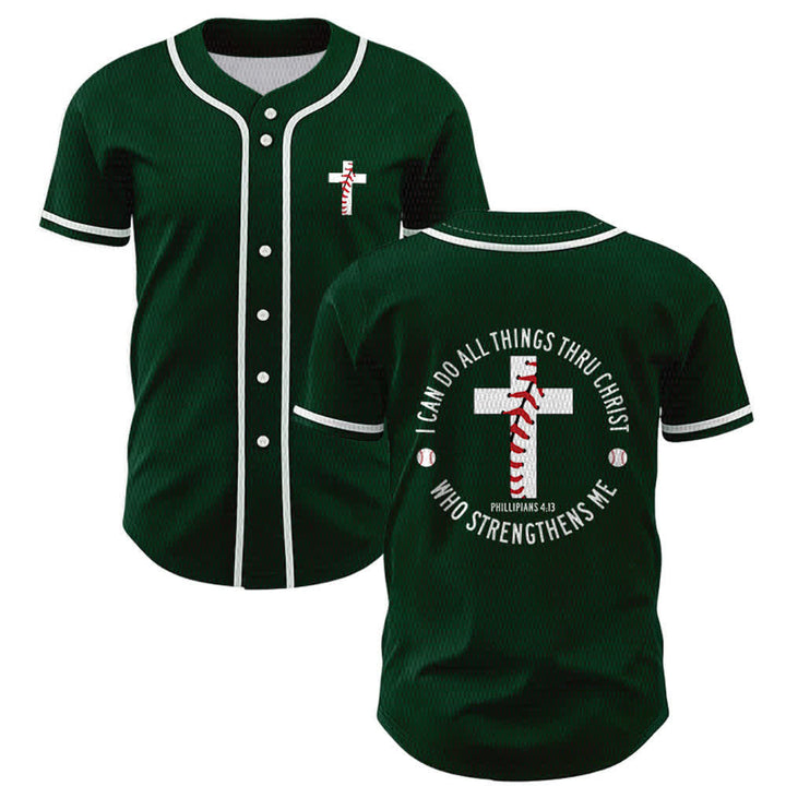 Christianartworkshop Philipper 4:13 Ich kann alles tun Unisex-Baseballtrikot - Grün - 5XL - image 49