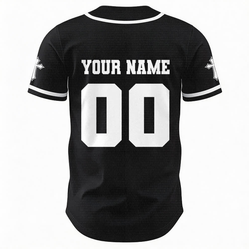 Christianartworkshop Löwenkreuz Jesus Glaube Personalisiertes Namens- und Nummern-Baseballtrikot Unisex Individuelles Trikot - image 3