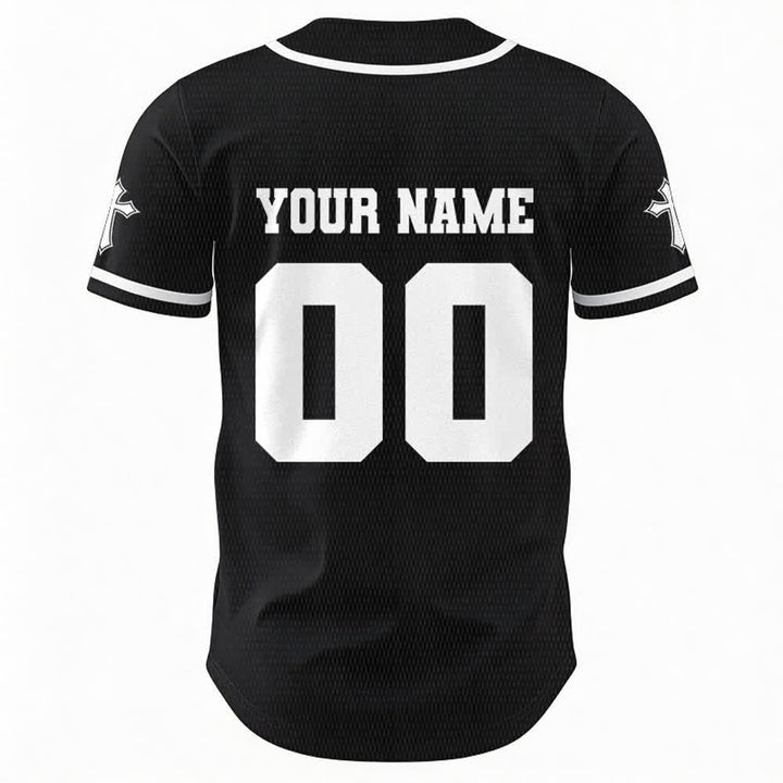 Christianartworkshop Löwenkreuz Jesus Glaube Personalisiertes Namens- und Nummern-Baseballtrikot Unisex Individuelles Trikot - image 3