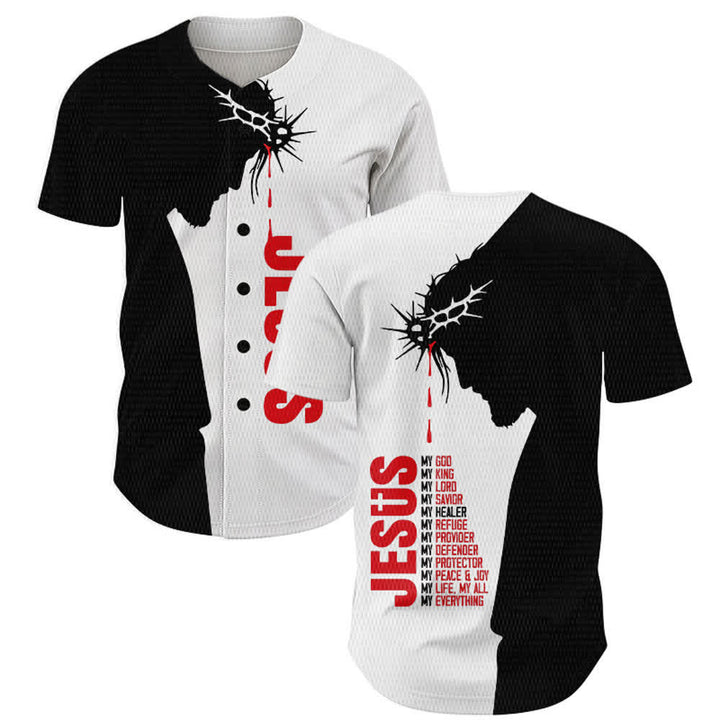 Christianartworkshop Jesus My Everything Split Faith Unisex Baseball Jersey - Jesus, mein Ein und Alles - 5XL - image 0