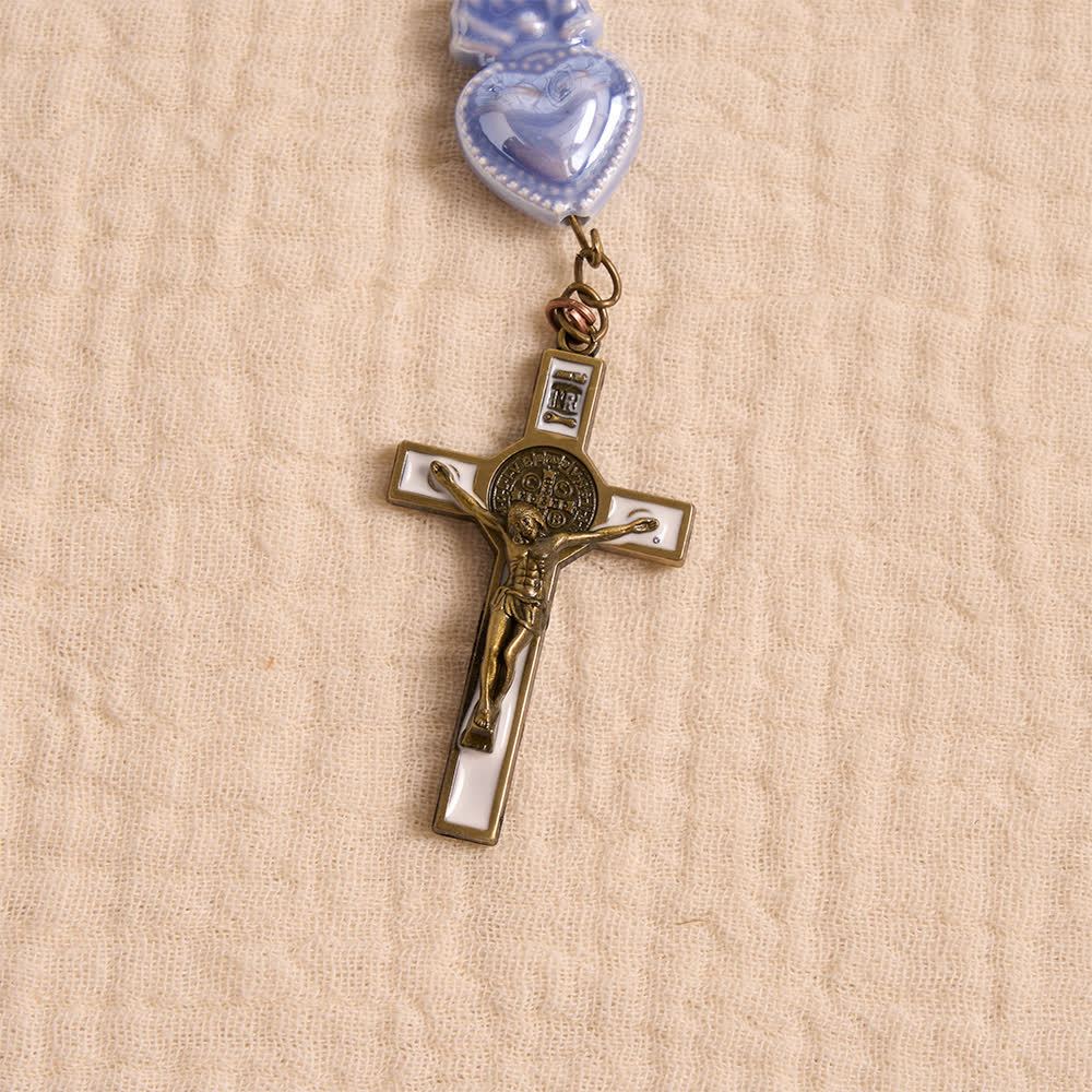 Christianartworkshop Rosenkranz aus Porzellan mit floralem Dekor und emailliertem Kruzifix - image 14