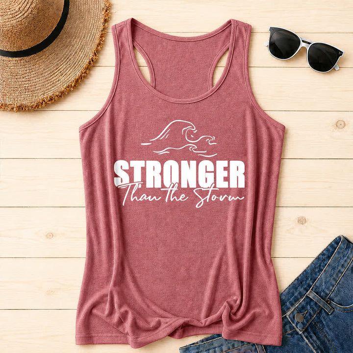 Christianartworkshop Stronger Than The Storm Wave Casual Racerback Tank Top - Rosa - 2XL - image 14