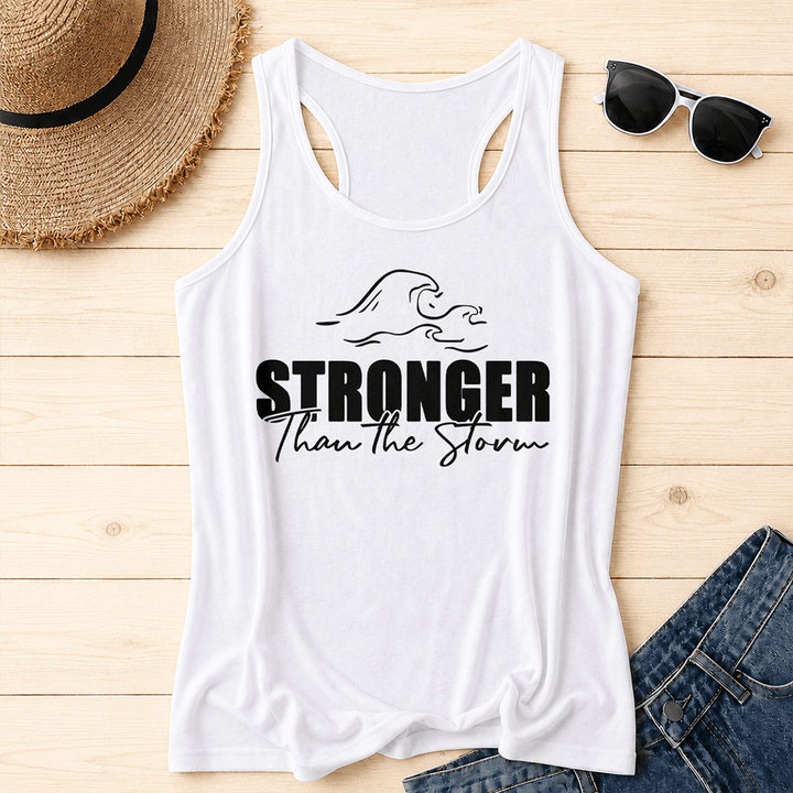 Christianartworkshop Stronger Than The Storm Wave Casual Racerback Tank Top - Weiß - 2XL - image 4