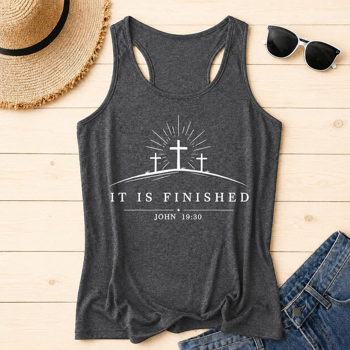 Christianartworkshop Klassisches Tanktop „Glaube, es ist vollbracht“ mit Kreuzmuster und Racerback-Rückenlehne - Grau - 2XL - image 4