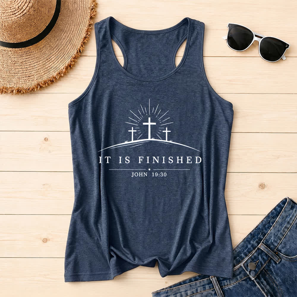 Christianartworkshop Klassisches Tanktop „Glaube, es ist vollbracht“ mit Kreuzmuster und Racerback-Rückenlehne - Marineblau - 2XL - image 8