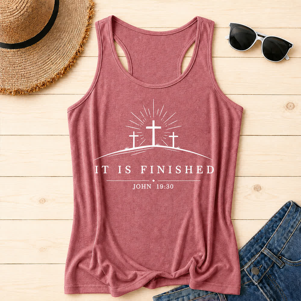 Christianartworkshop Klassisches Tanktop „Glaube, es ist vollbracht“ mit Kreuzmuster und Racerback-Rückenlehne - Rosa - 2XL - image 14