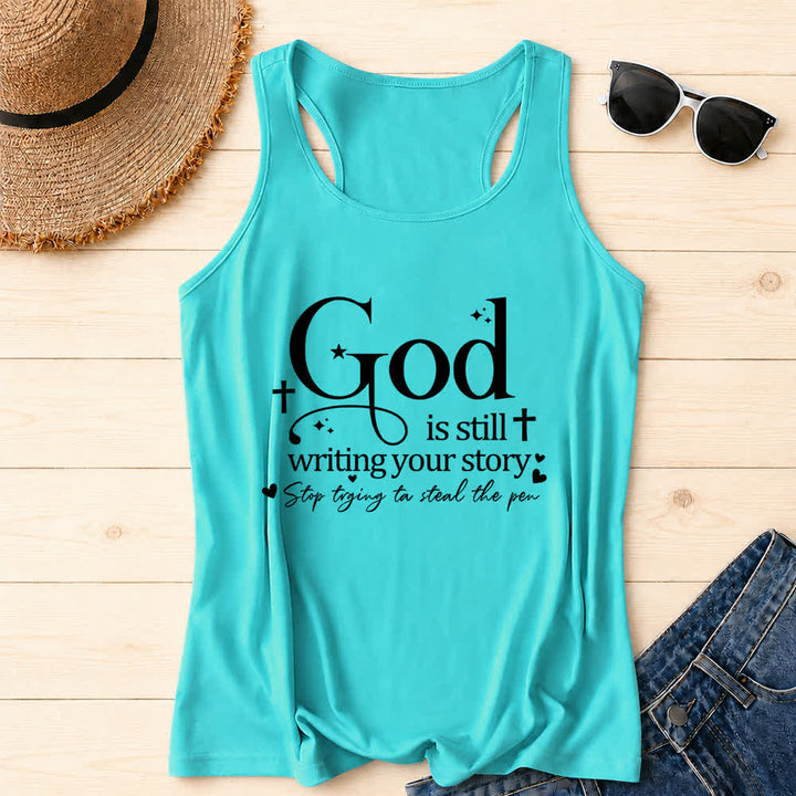 Christianartworkshop Gott schreibt noch immer deine Geschichte Christliches Workout Racerback Tanktop - Minze - 2XL - image 12