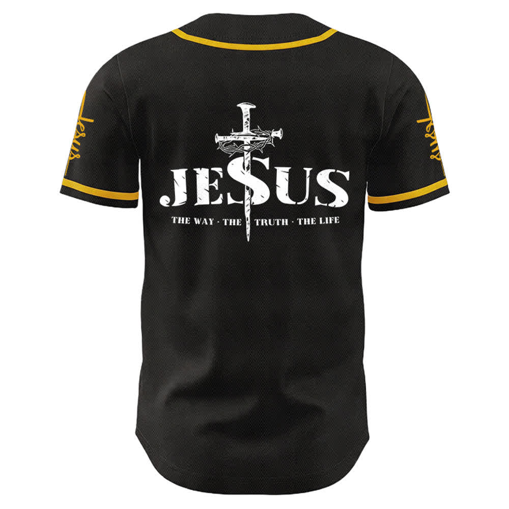 Christianartworkshop Jesus Kreuz Nagel und Dornenkrone Baseballtrikot - image 3