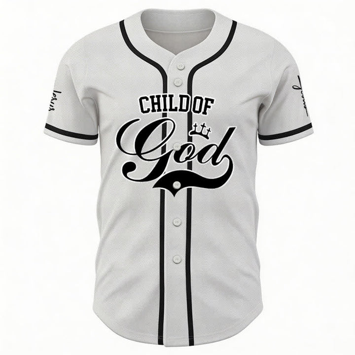 Christianartworkshop Kind Gottes Personalisiertes Namens- und Nummern-Unisex-Baseballtrikot - image 2