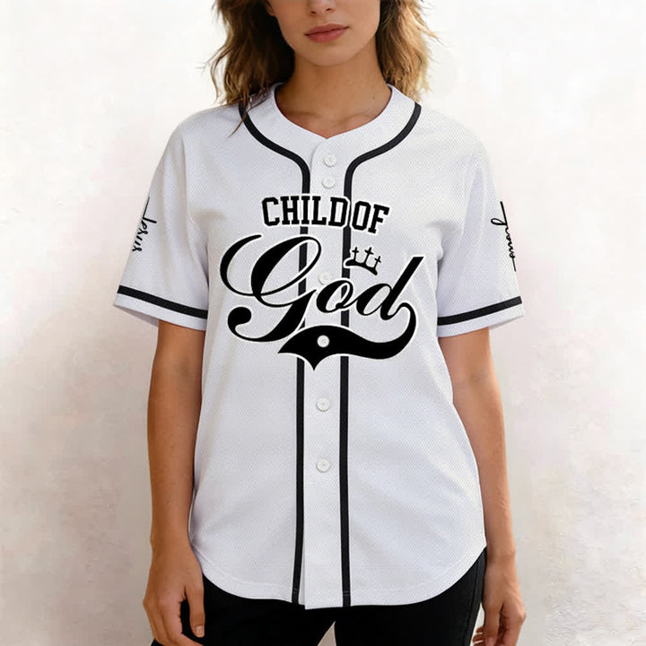 Christianartworkshop Kind Gottes Personalisiertes Namens- und Nummern-Unisex-Baseballtrikot - image 4