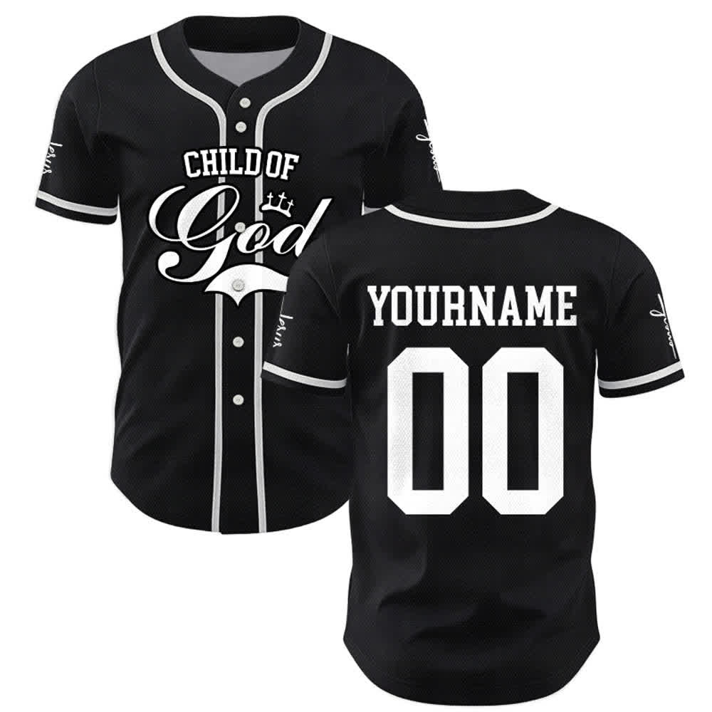Christianartworkshop Kind Gottes Personalisiertes Namens- und Nummern-Unisex-Baseballtrikot - image 9