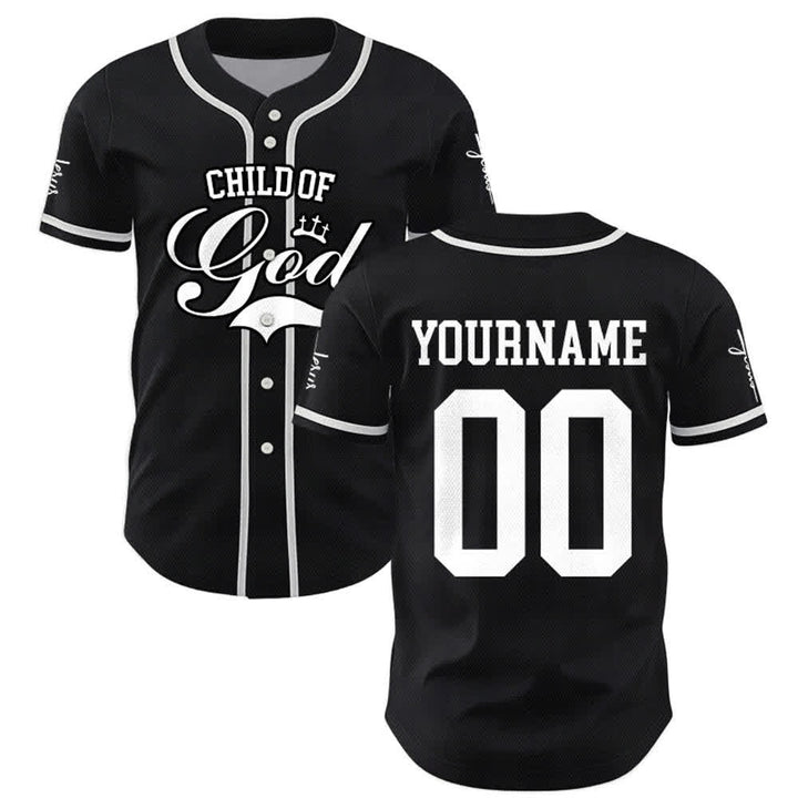 Christianartworkshop Kind Gottes Personalisiertes Namens- und Nummern-Unisex-Baseballtrikot - image 9