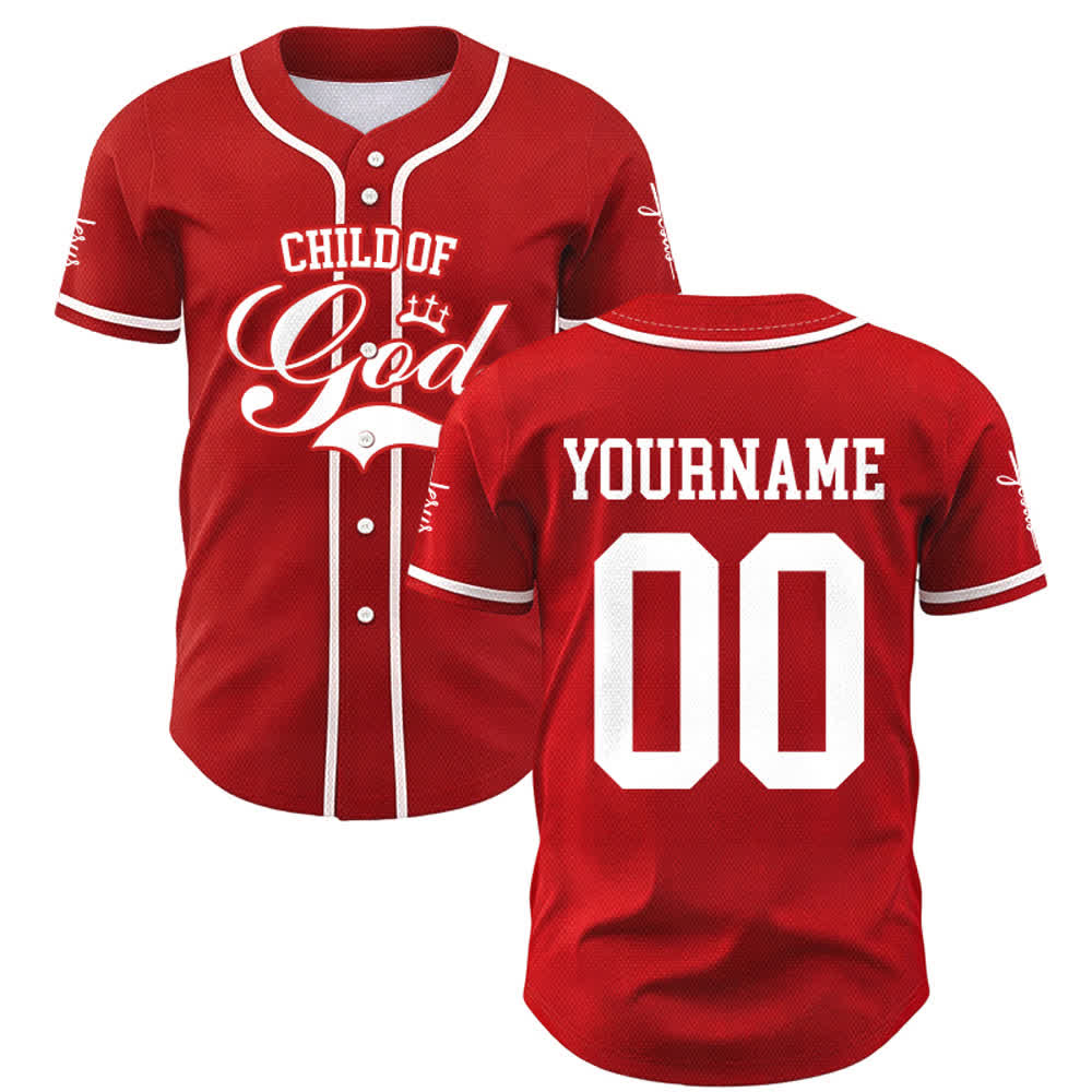 Christianartworkshop Kind Gottes Personalisiertes Namens- und Nummern-Unisex-Baseballtrikot - image 17