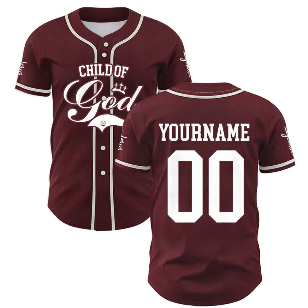 Christianartworkshop Kind Gottes Personalisiertes Namens- und Nummern-Unisex-Baseballtrikot - image 25