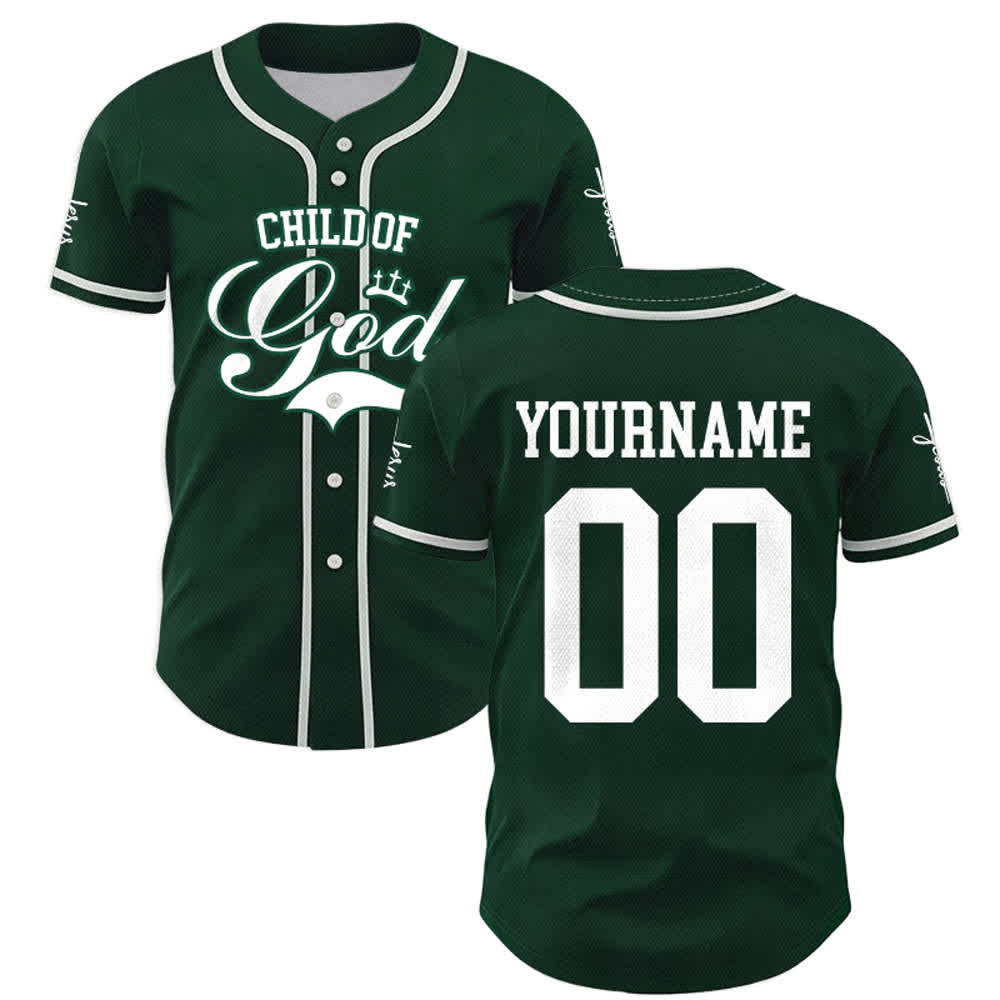 Christianartworkshop Kind Gottes Personalisiertes Namens- und Nummern-Unisex-Baseballtrikot - image 49