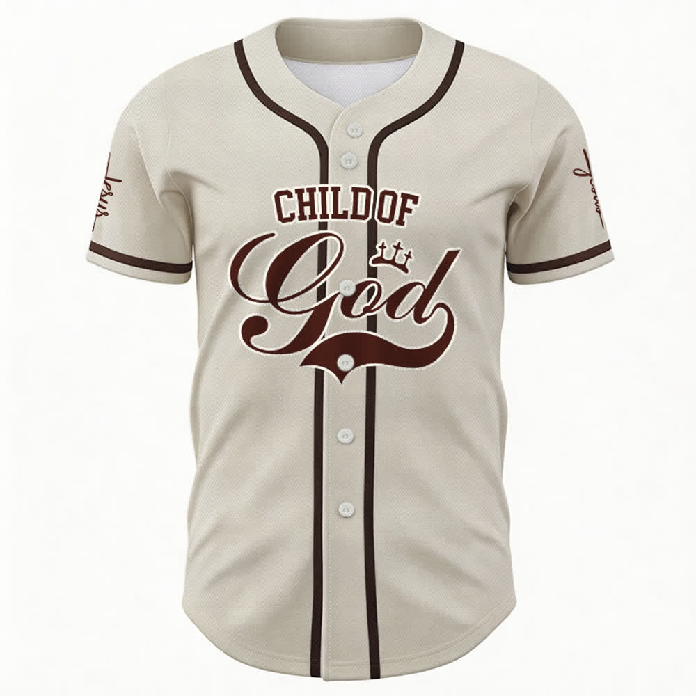 Christianartworkshop Kind Gottes Personalisiertes Namens- und Nummern-Unisex-Baseballtrikot - image 58
