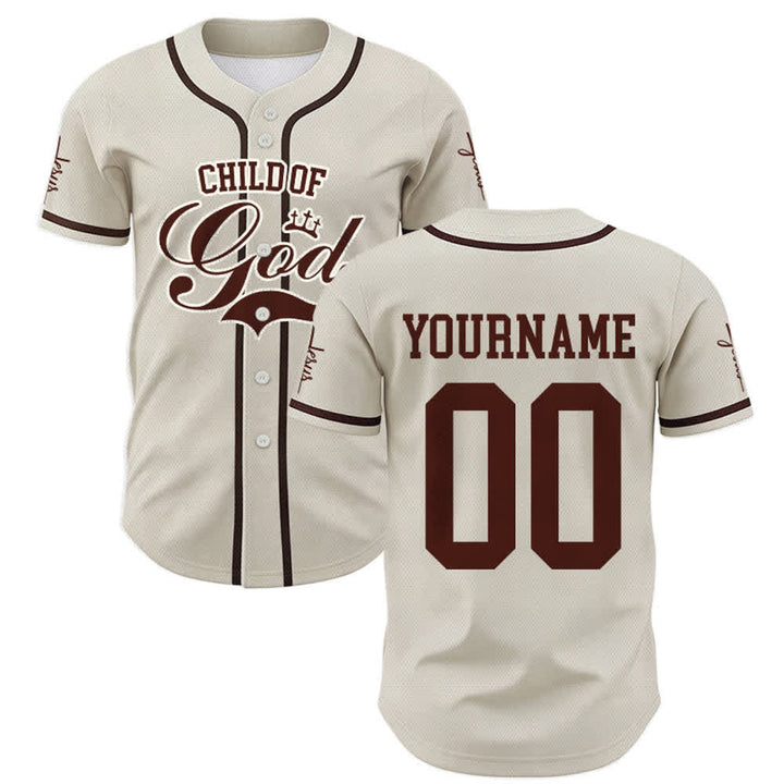 Christianartworkshop Kind Gottes Personalisiertes Namens- und Nummern-Unisex-Baseballtrikot - image 57
