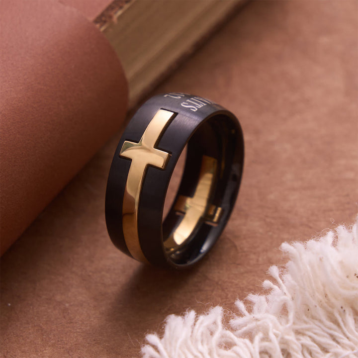 Christianartworkshop Abnehmbares, eingelegtes Kreuzband mit der Gravur „Wahre Liebe wartet“: Symbol reiner, himmlischer Keuschheit - Golden - US 10 - image 3