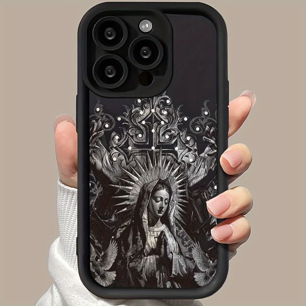 Christianartworkshop Schutzhülle für Handy, Motiv: Heilige Jungfrau Maria, Kreuz, gotischer Stil - iPhone 7 - image 0