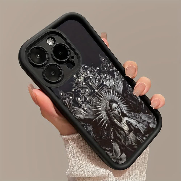 Christianartworkshop Schutzhülle für Handy, Motiv: Heilige Jungfrau Maria, Kreuz, gotischer Stil - image 3