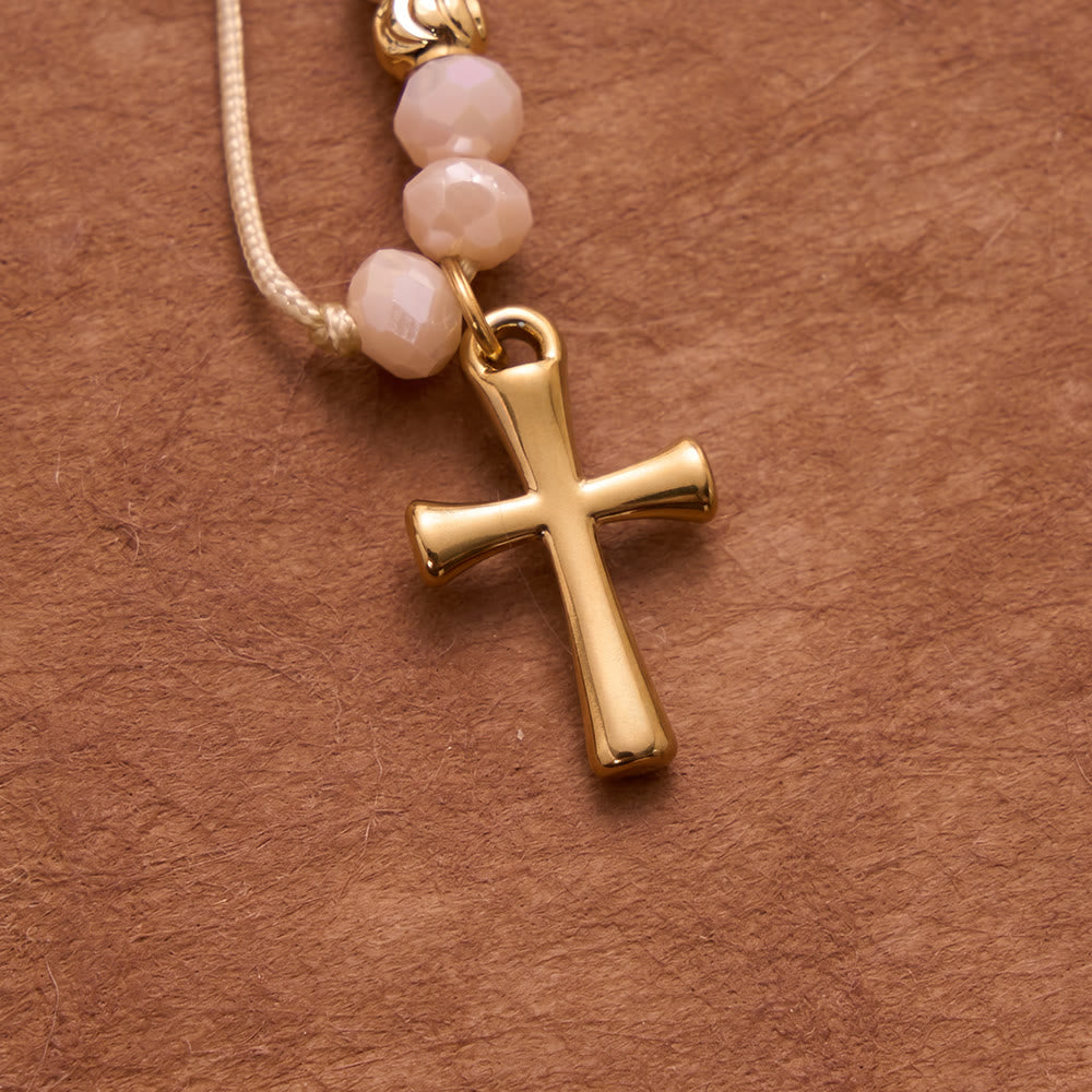Christianartworkshop Facettiertes Rosenkranzarmband mit Kristallperlen und Kreuzanhänger: Symbol sanfter himmlischer Segnungen - image 9