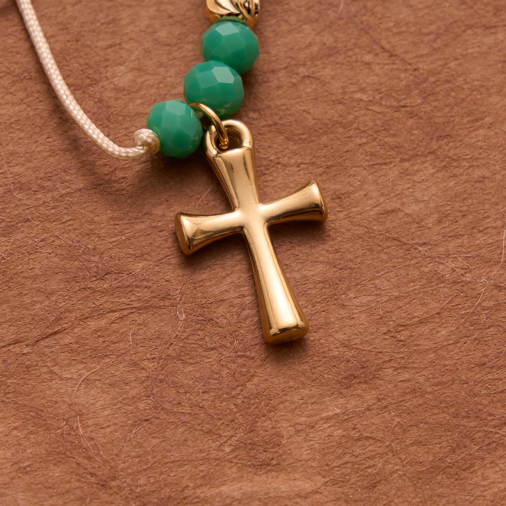 Christianartworkshop Facettiertes Rosenkranzarmband mit Kristallperlen und Kreuzanhänger: Symbol sanfter himmlischer Segnungen - image 3