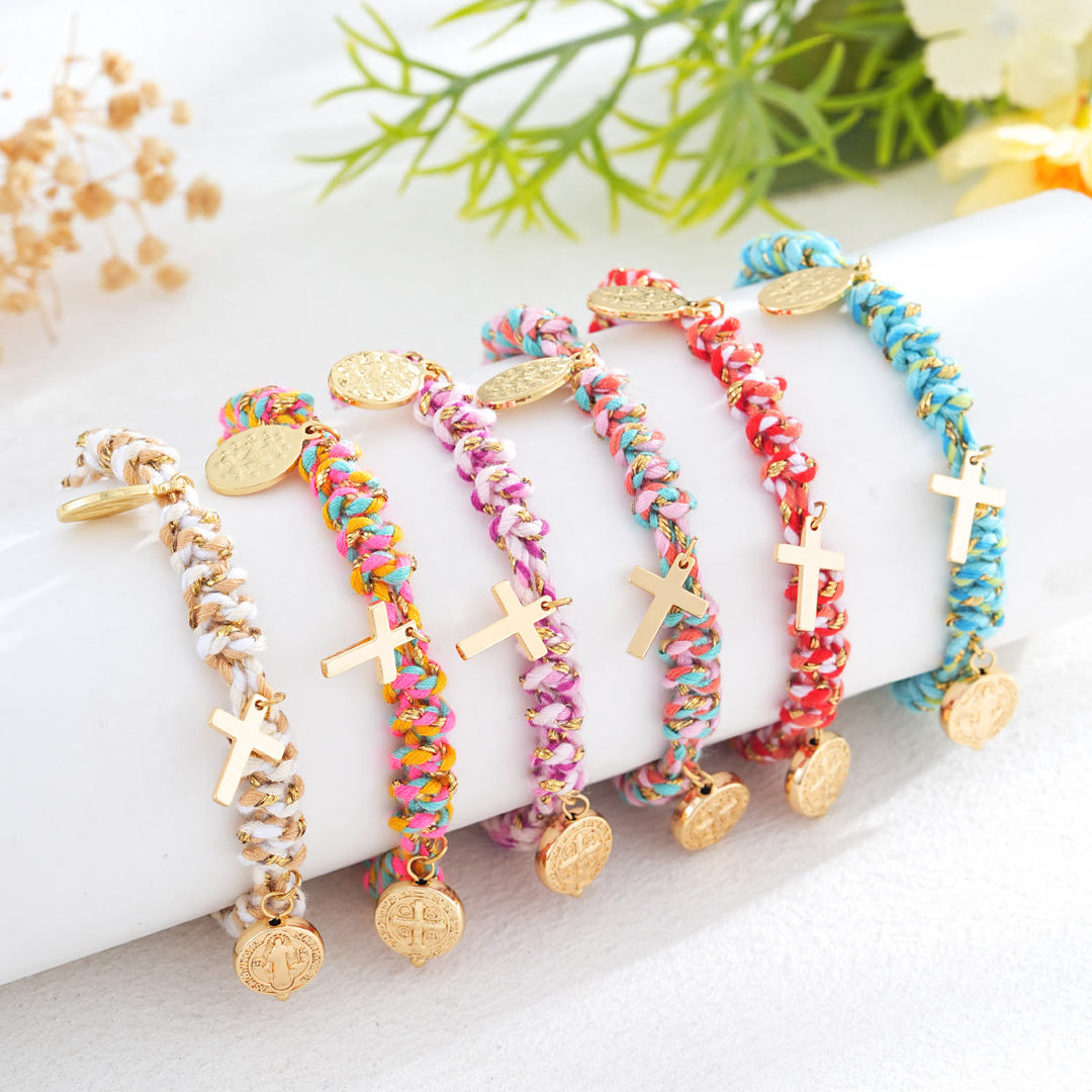 Christianartworkshop Armband mit böhmischem Kreuzanhänger aus gedrehtem Seil: Symbol sanften, göttlichen Trostes - image 0