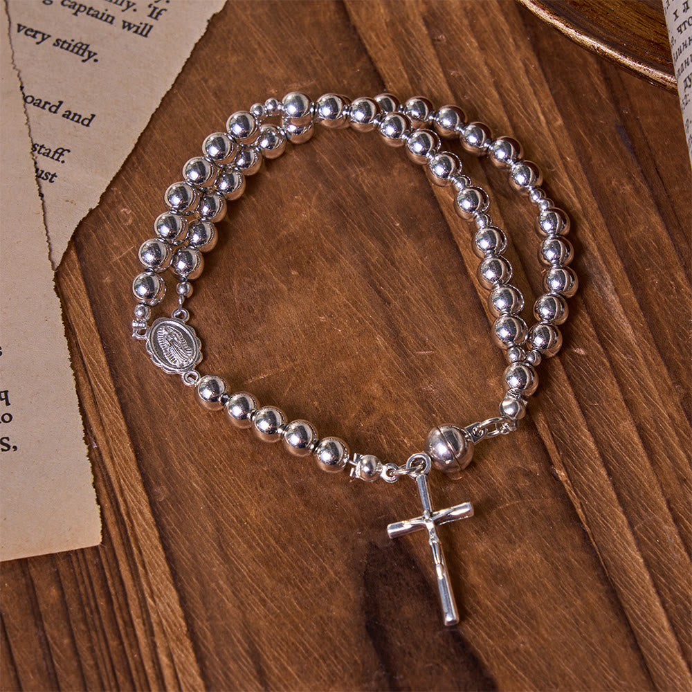 Christianartworkshop Vielseitiges, mehrlagiges Rosenkranzarmband: Symbol himmlischen Segens - Silber - image 12