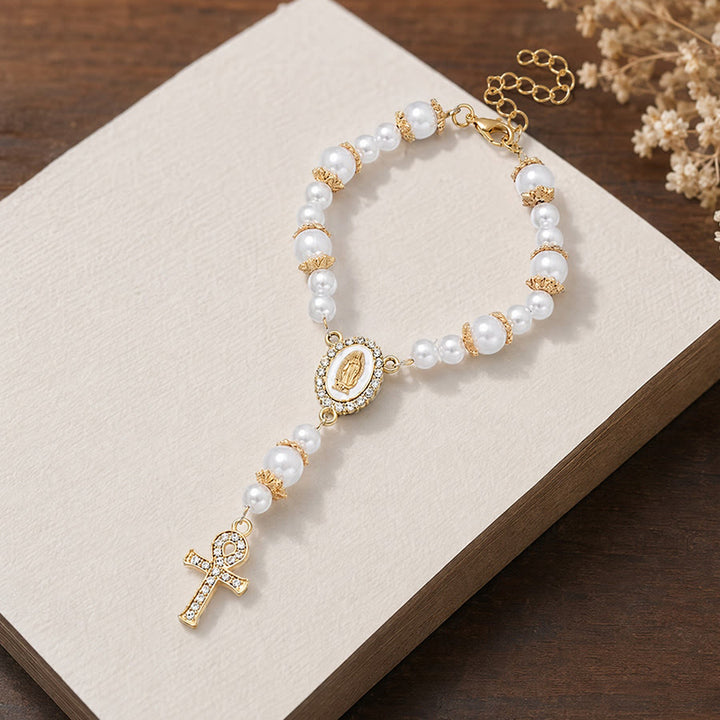 Christianartworkshop Andachtsrosenkranz mit zwei Stilen, Marienmedaille und Kreuzanhängern: Zeichen der sanften göttlichen Barmherzigkeit - image 10