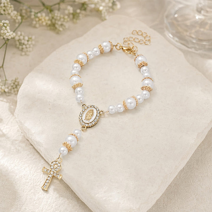 Christianartworkshop Andachtsrosenkranz mit zwei Stilen, Marienmedaille und Kreuzanhängern: Zeichen der sanften göttlichen Barmherzigkeit - image 8