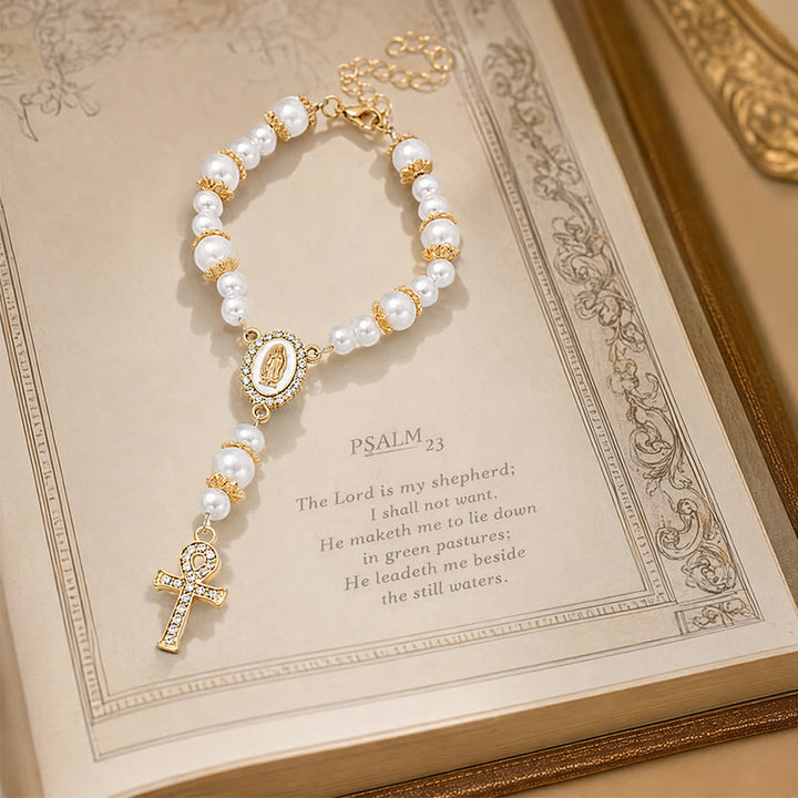 Christianartworkshop Andachtsrosenkranz mit zwei Stilen, Marienmedaille und Kreuzanhängern: Zeichen der sanften göttlichen Barmherzigkeit - image 12