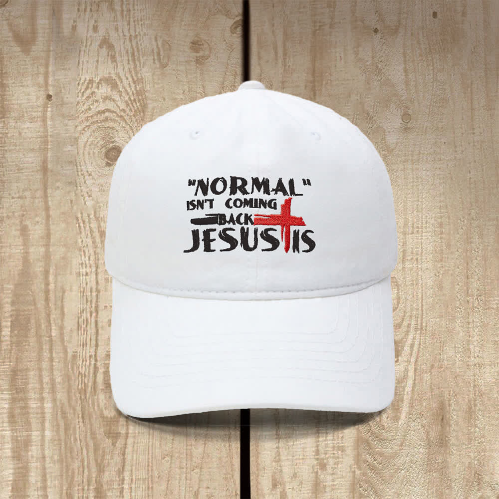 Christianartworkshop Normal Isn't Coming Back Jesus Is Cross Letter Embroidered Classic Casual Hat - Weiß - image 18