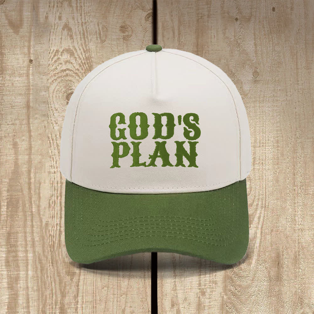 Christianartworkshop Klassischer Freizeithut mit auffälligem Aufdruck: God's Plan - Armeegrün - image 12