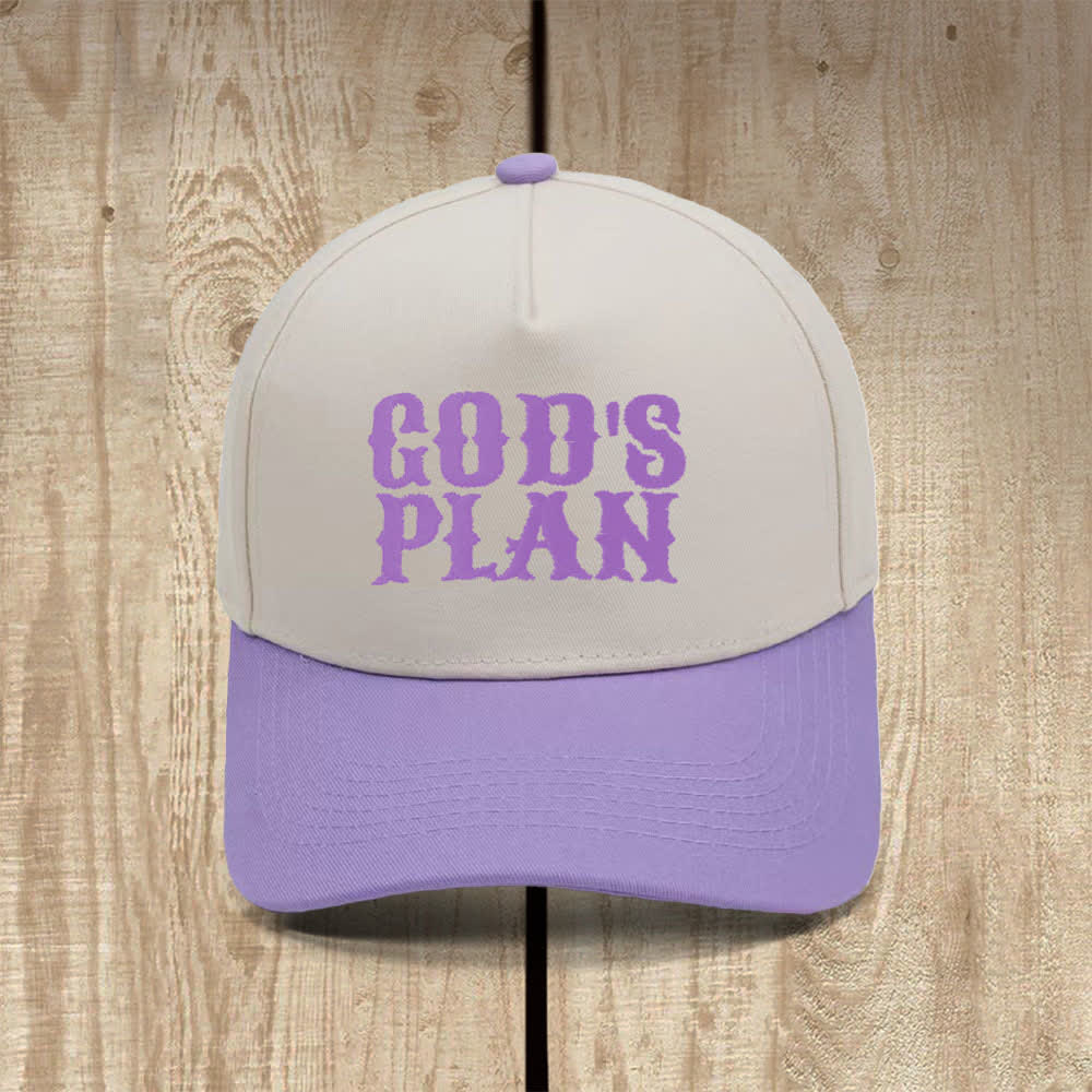 Christianartworkshop Klassischer Freizeithut mit auffälligem Aufdruck: God's Plan - Lila - image 8