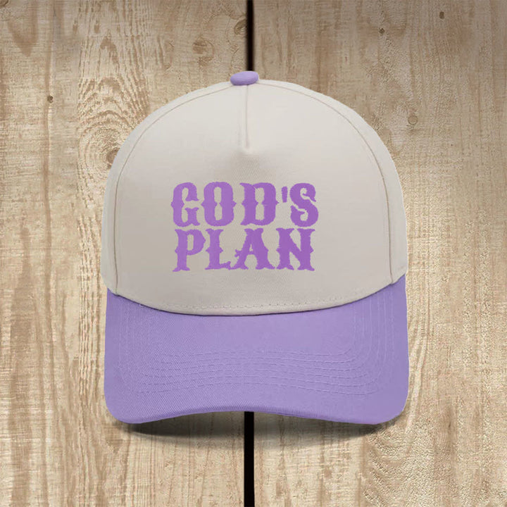 Christianartworkshop Klassischer Freizeithut mit auffälligem Aufdruck: God's Plan - Lila - image 8