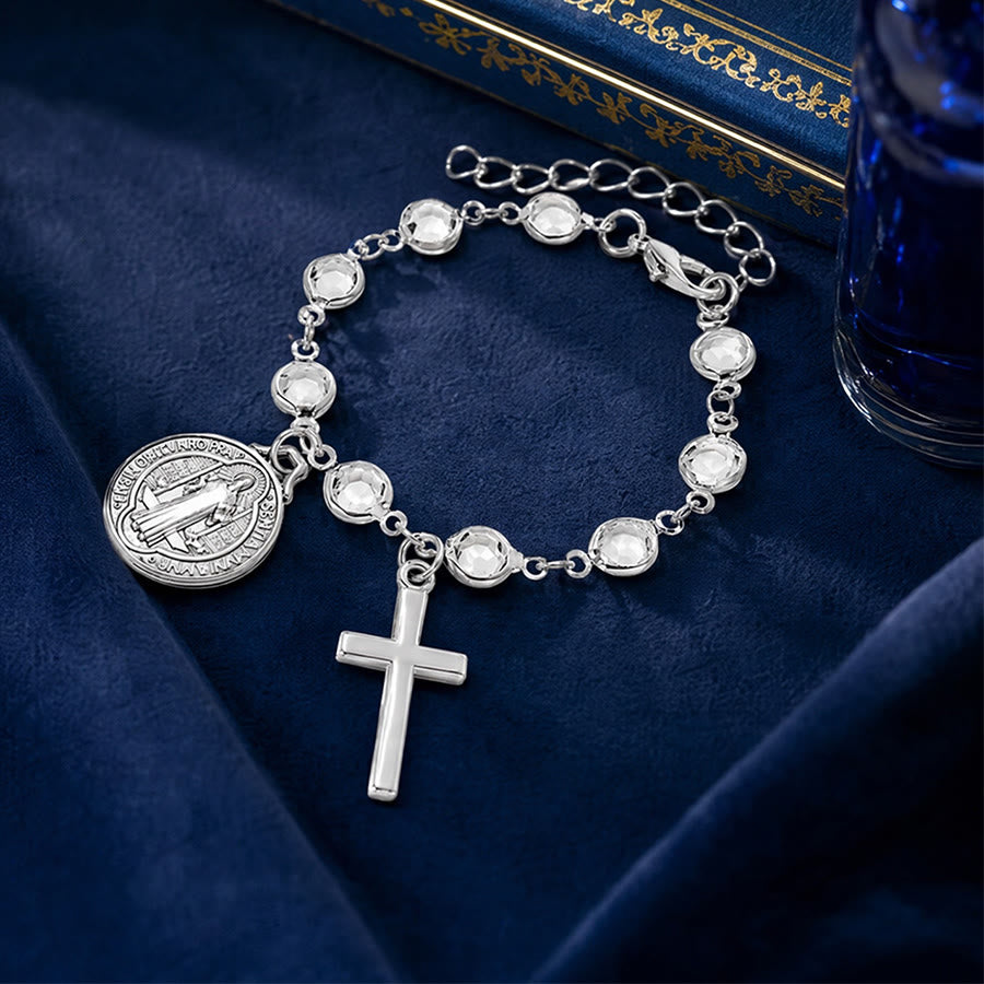 Christianartworkshop Tragbarer Rosenkranz fürs Handgelenk mit St.-Benedikt-Anhänger: Gefäß unerschütterlichen, gesegneten Schutzes - image 4