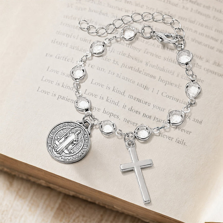 Christianartworkshop Tragbarer Rosenkranz fürs Handgelenk mit St.-Benedikt-Anhänger: Gefäß unerschütterlichen, gesegneten Schutzes - image 3