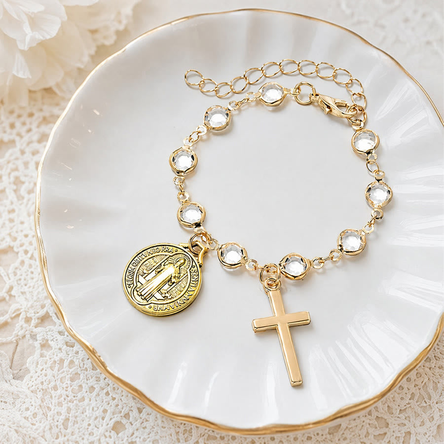 Christianartworkshop Tragbarer Rosenkranz fürs Handgelenk mit St.-Benedikt-Anhänger: Gefäß unerschütterlichen, gesegneten Schutzes - image 8