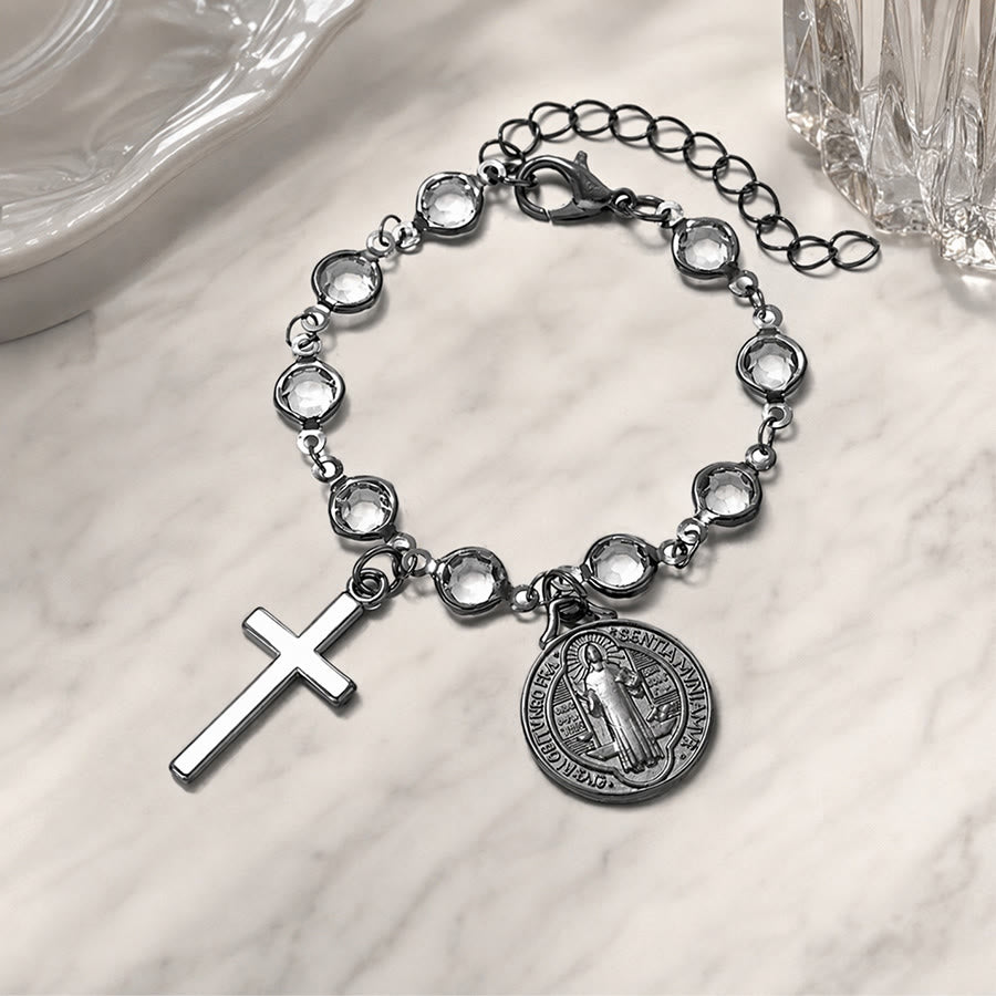Christianartworkshop Tragbarer Rosenkranz fürs Handgelenk mit St.-Benedikt-Anhänger: Gefäß unerschütterlichen, gesegneten Schutzes - image 15