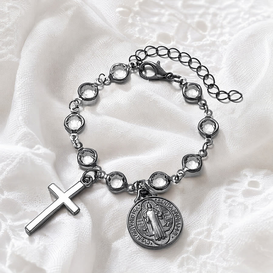 Christianartworkshop Tragbarer Rosenkranz fürs Handgelenk mit St.-Benedikt-Anhänger: Gefäß unerschütterlichen, gesegneten Schutzes - image 17