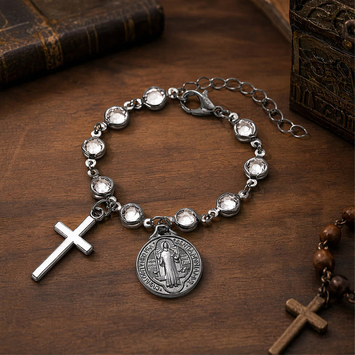 Christianartworkshop Tragbarer Rosenkranz fürs Handgelenk mit St.-Benedikt-Anhänger: Gefäß unerschütterlichen, gesegneten Schutzes - image 19