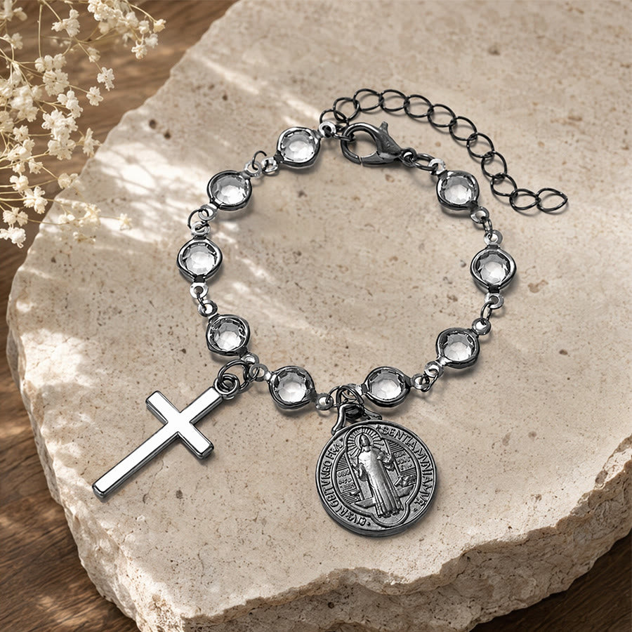 Christianartworkshop Tragbarer Rosenkranz fürs Handgelenk mit St.-Benedikt-Anhänger: Gefäß unerschütterlichen, gesegneten Schutzes - image 21