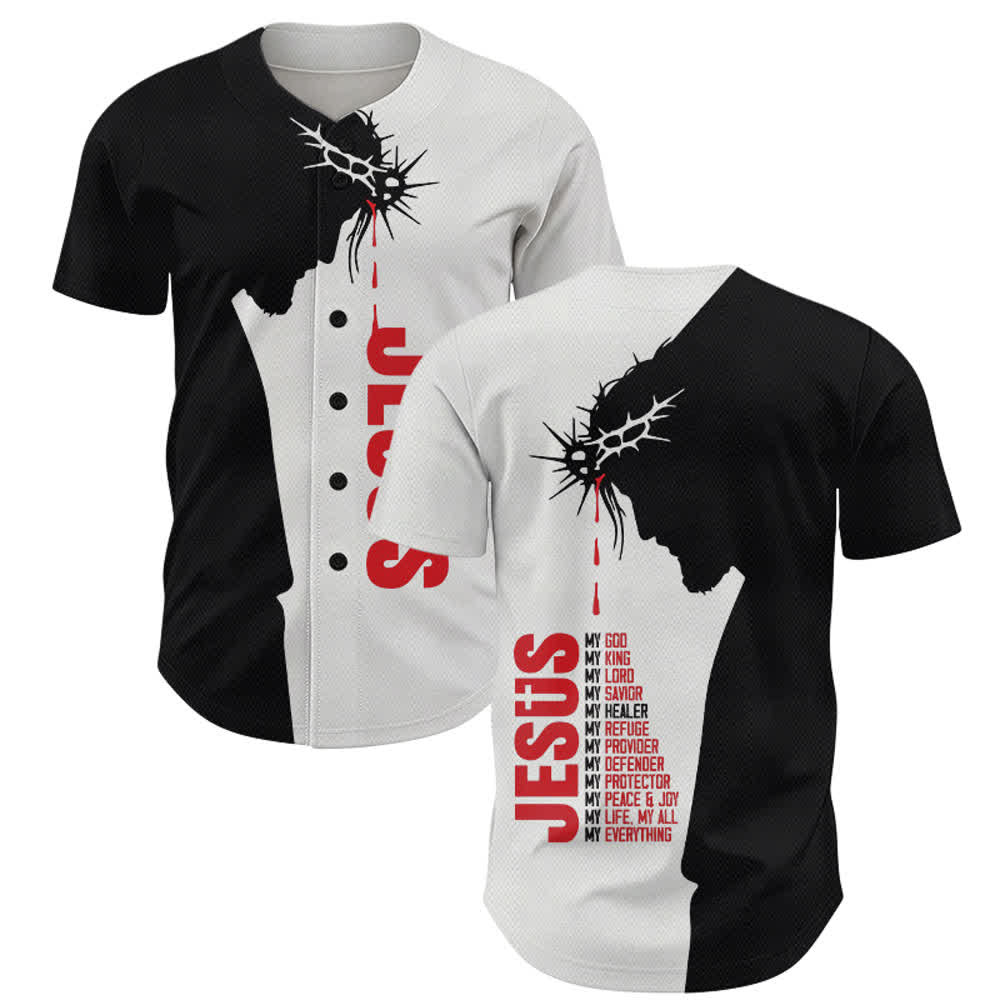 Christianartworkshop Jesus My Everything Split Faith Unisex Baseball Jersey - Jesus, mein Ein und Alles - 5XL - image 0
